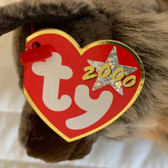NWT Beanie Baby Ty Howl Wolf 2000 Retired Vintage Brown Gray Playful Dog - Picture 14 of 15